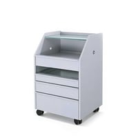 Carrello in legno con cassetto UV e prese TASH.