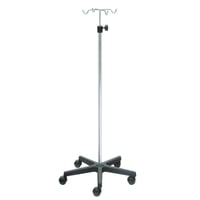 Portaflebo Kinefis in acciaio inossidabile con base in PVC e quattro ganci in acciaio inossidabile