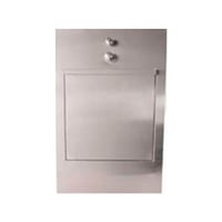 Rondella a cuneo a parete con fluxor e vasca di stampaggio temporizzata: realizzata in acciaio inox con supporto cuneo interno (45 x 30 x 75 cm)