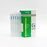 Ago per agopuntura in acciaio siliconico con manico argento con testa e guida 0,30 x 125 mm EnerQi (100 unità)