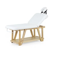 Lettino fisso in legno Weelko SERR per trattamenti spa e centri estetici (2 sezioni) con ripiano inferiore e imbottitura ad alto comfort Lettino fisso in legno Weelko SERR per trattamenti spa e centri estetici (2 sezioni) con ripiano inferiore e imbottitura ad alto comfort