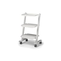 Carrello mobile per clinica odontoiatrica con tre ripiani - bianco lucido