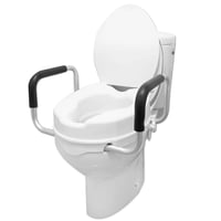 Rialzo per sedile WC con braccioli (10 cm), rialzo per sedile WC per adulti con coperchio PEPE