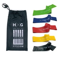 Kit di 5 elastici in lattice con 5 livelli di resistenza