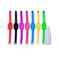 Bracciale in gel idroalcolico ricaricabile con bottiglia dispenser regalo (vari colori disponibili)