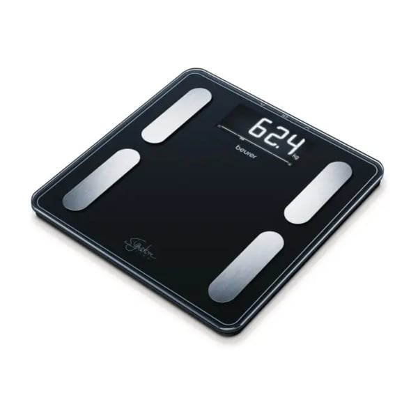 Bilancia diagnostica Beurer BF-400 con calcolo dell'IMC e analisi corporea completa, con portata fino a 200 kg.