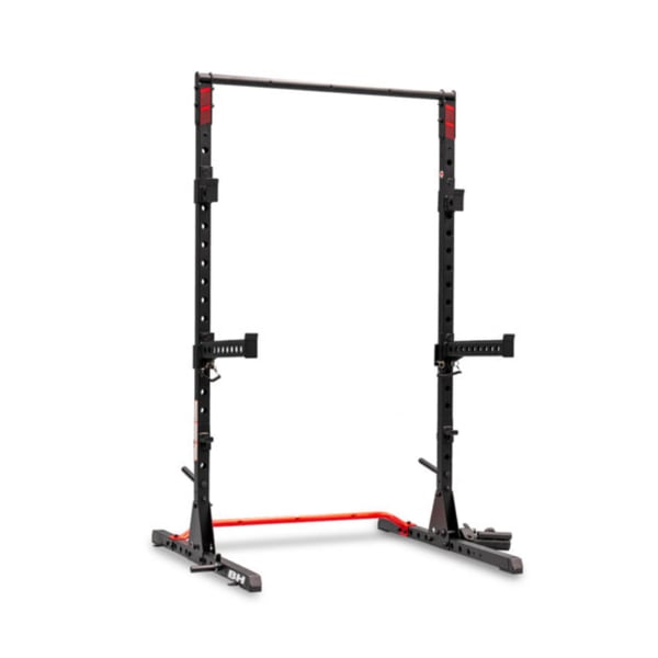 Power Rack per uso domestico: BH Fitness G310 con supporti laterali e ganci regolabili.
