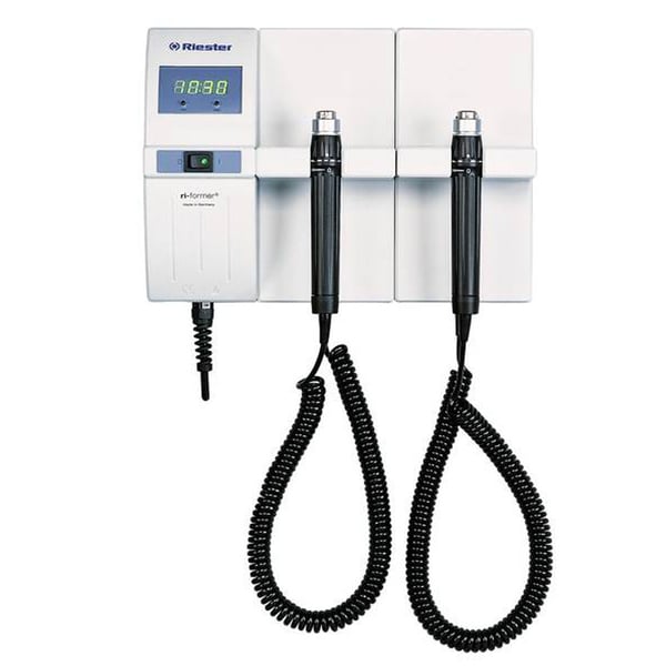 Unità diagnostica da parete Riester ri-former due maniglie 3,5 V / 230 V, con orologio