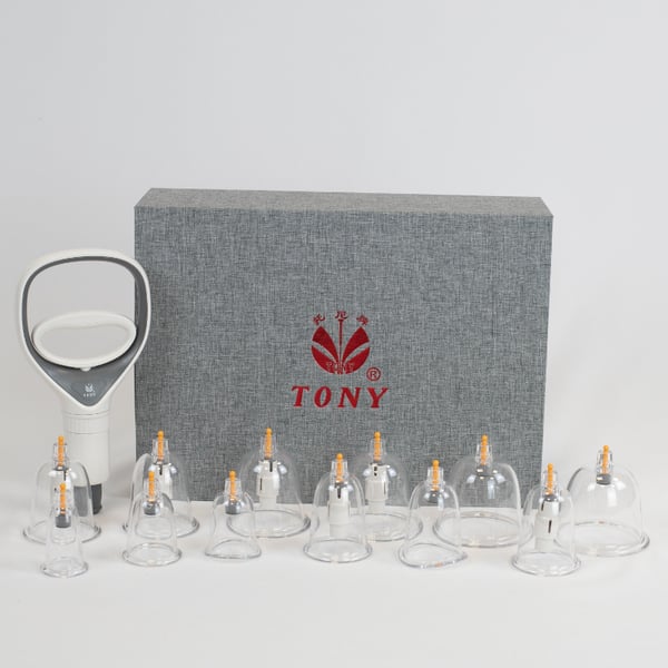 TONY (Sinistra Calva) Set di 12 coppette sottovuoto per coppettazione