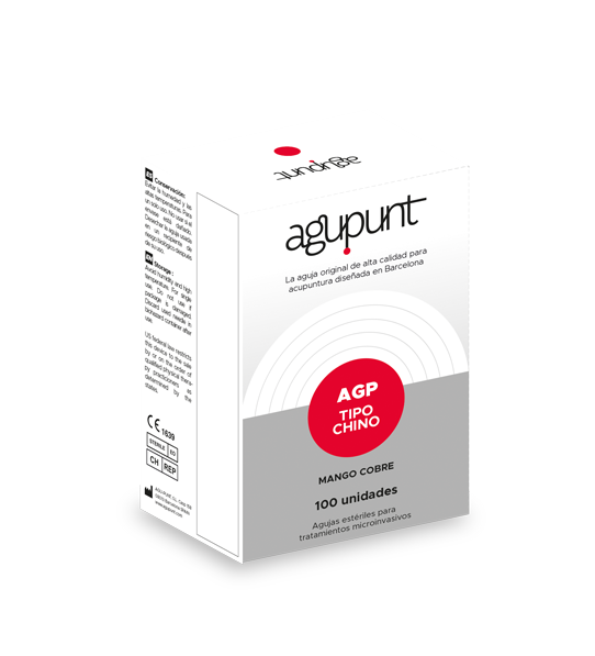 Ago Agopuntura Agupunt - Manico in Rame senza Guida, Confezione Carta Individuale (200 unità)