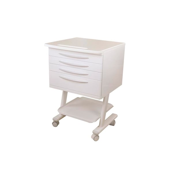 Carrello mobile a quattro cassetti RC4 (colore bianco): piano in ceramica