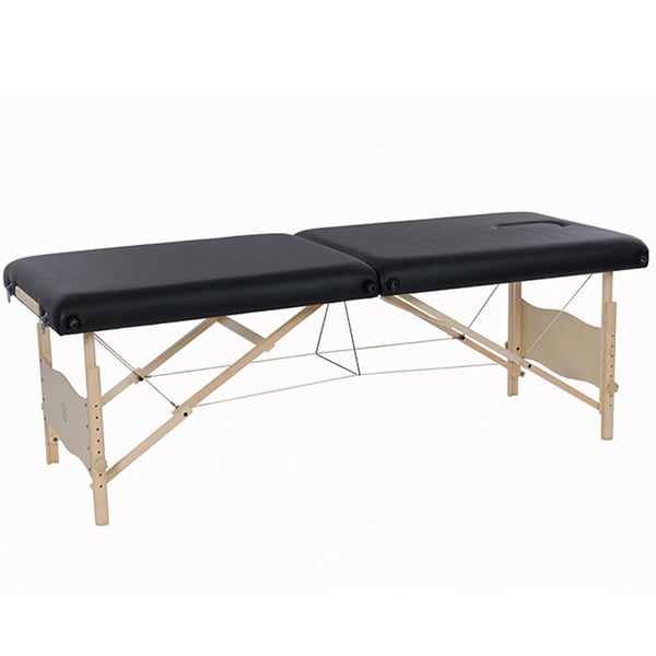 Lettino Pieghevole in Legno Plenic a 2 Sezioni: Foro viso e borsa per il trasporto (vari colori disponibili)