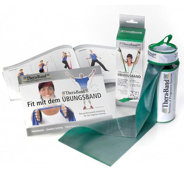 Fascia Elastica Thera Band 2,5 metri + Borsa da Trasporto + Manuale (resistenza alta): Ideale per allenarsi in qualsiasi luogo