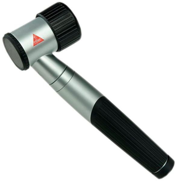 Dermatoscopio Heine mini 3000: con impugnatura a batteria, disco di contatto e olio per dermatoscopia