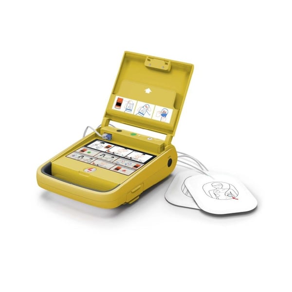 Defibrillatore semiautomatico i3 200J (AED): compatto, trilingue e con elettrodi universali