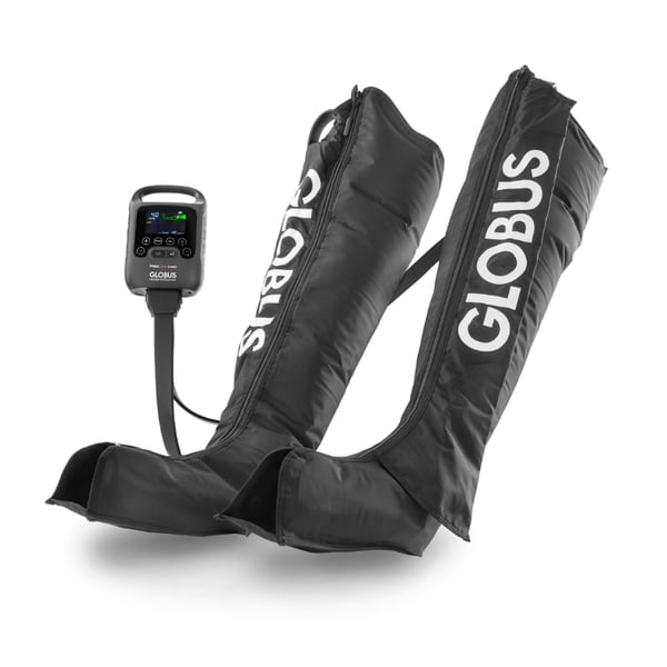 Pressoterapia Globus PressCare G400 con area intelligente, calore e dispositivi sovrapposti.