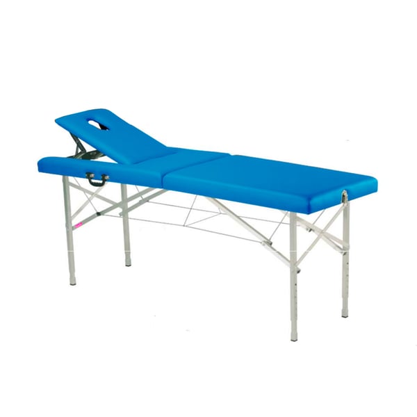 Lettino pieghevole in alluminio, 2 sezioni e regolabile in altezza Kinefis Mosa 182 x 62