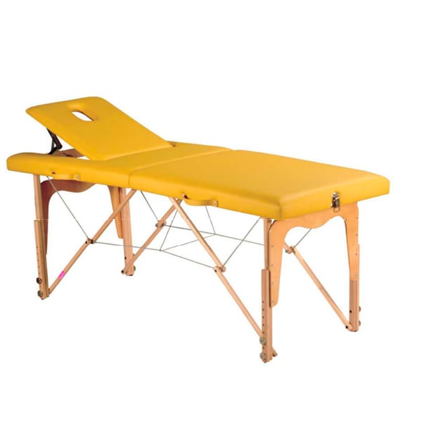 Lettino pieghevole in legno, 2 sezioni ed altezza regolabile Kinefis Doubs 182 x 70