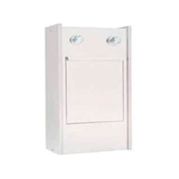 Lavaletto a vista con vasca in acciaio inox e rubinetti temporizzati: rete interna (45 x 30 x 75 cm)