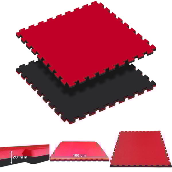Tatami Puzzle reversibile Kinefis nero - rosso (spessore 20 mm)