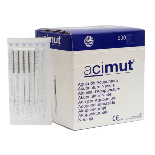 Aghi per agopuntura - Manico in acciaio senza testa tonda con guida a cinque aghi + Guida (Azimut)