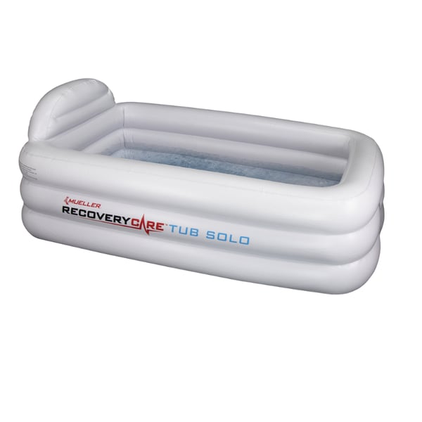 Kit completo Mueller RecoveryTub Solo, vasca di ghiaccio gonfiabile portatile per crioterapia individuale