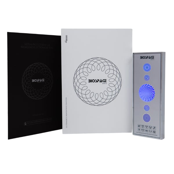 Dispositivo di protezione dalle radiazioni elettromagnetiche BIOSPACE 8V11 Diamond. Dotato di tecnologia Pranan scientificamente validata. Area di protezione fino a 530 m². Ideale per ambienti domestici e lavorativi.