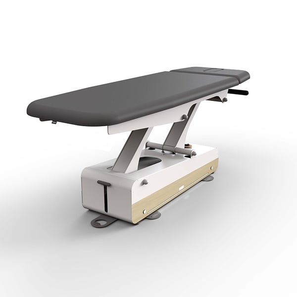 Lettino elettrico per fisioterapia Swop 2 Pro Physio: due scocche, testiera corta, completamente personalizzabile, rivestimento senza cuciture, un modello che cambia le regole del gioco