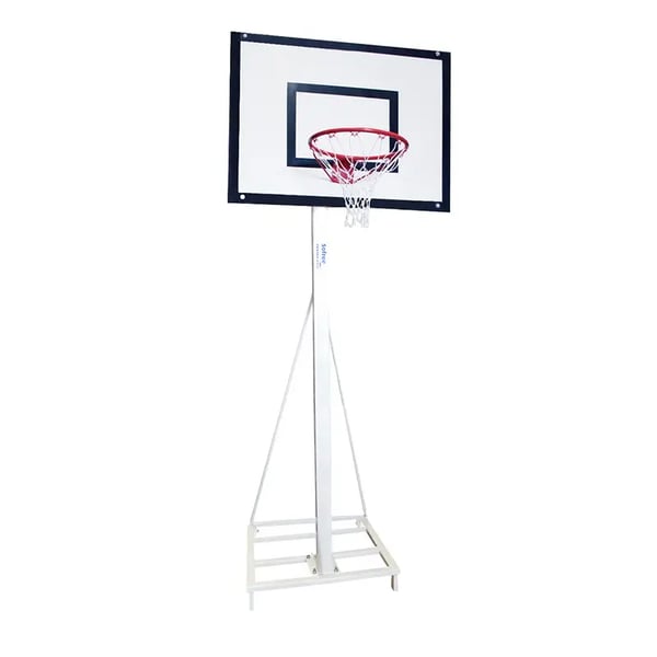 Set cesti minibasket Deluxe monotubo 100 tubi, a due ruote con carrello, senza tabellone, cerchio o contrappeso