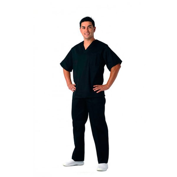 Casacca Sanitaria Nera unisex Kinefis. Tergal 200 grammi. Fabbricazione nazionale