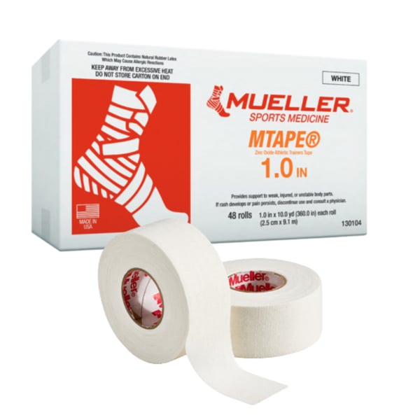 Scatola di nastro adesivo anelastico Mueller MTape® (bianco) per bendaggi funzionali - Varie misure