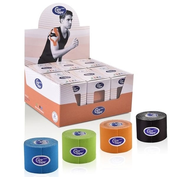 Confezione risparmio - 12 rotoli di nastro adesivo sportivo Cure Tape 5 cm x 5 m: nuova benda per lo sport