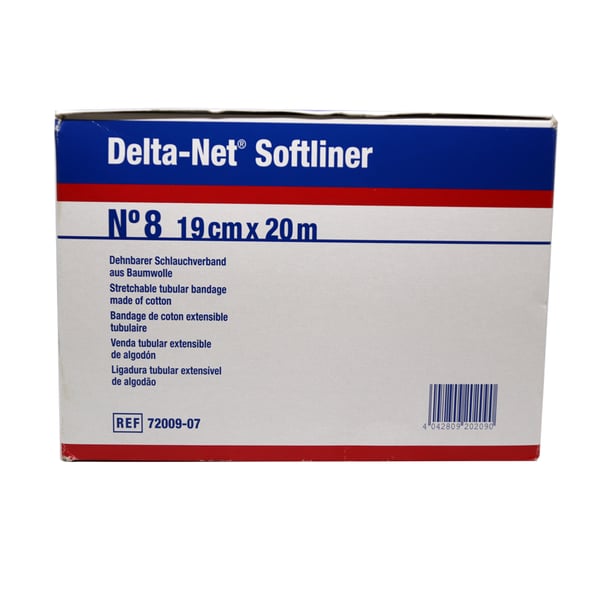 Delta-Net n ° 8 tronchi spessi: bendaggio tubolare estensibile 100% cotone (19 cm x 20 metri)