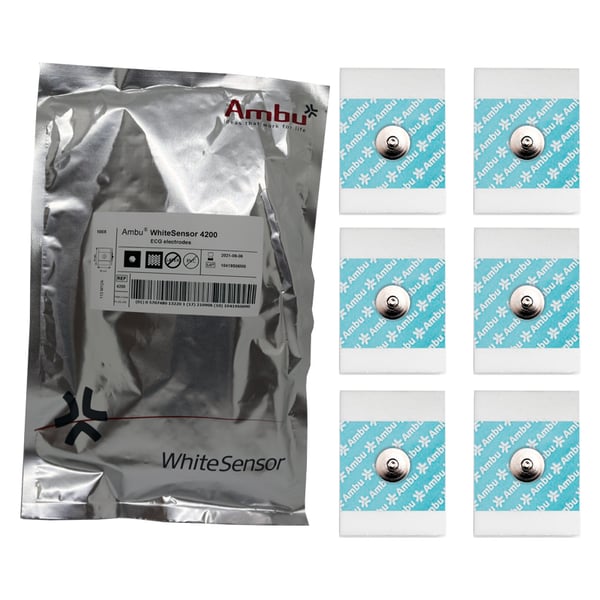 Elettrodo per staffa di monitoraggio ECG - Gel solido - Dimensioni adulto - 28 mm x 44 mm (confezione da 100 unità)