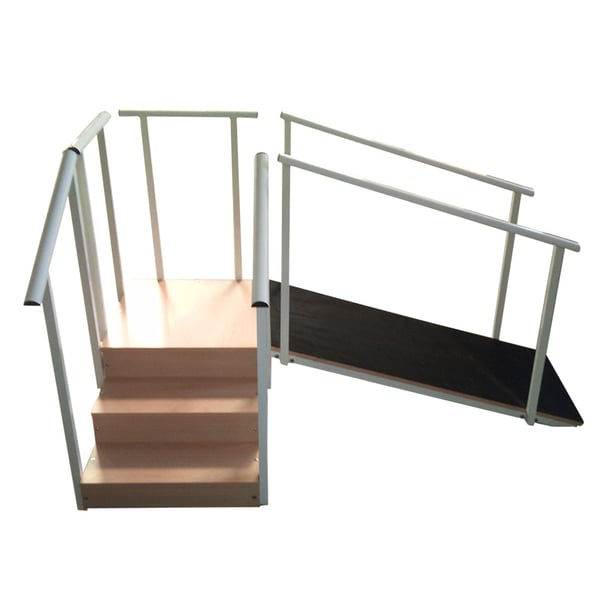 Scala a tre gradini per riabilitazione (con o senza rampa)