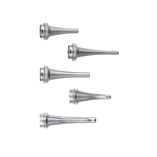 Speculum Riester in metallo Ø9,4 mm, lunghezza 92 mm, scanalato, riutilizzabile