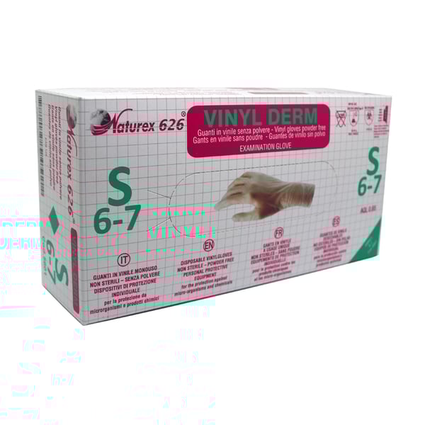 Guanti in vinile senza polvere (100 unità - Taglia L)