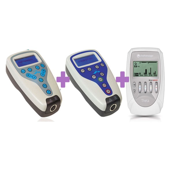 OFFERTA PACCHETTO MOBILE: nuovo laser portatile Laservit tascabile + ultrasuono portatile Sonovit + elettrostimolatore portatile Chattanooga Theta 500