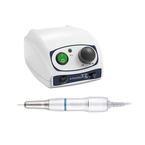 Potente micromotore 207B: 35.000 RPM, pedale reostato e sistema di sicurezza per evitare sovraccarichi