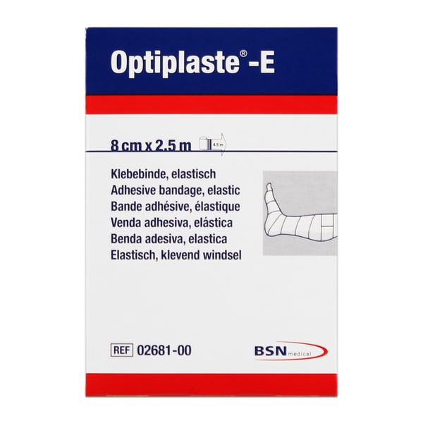 Optiplaste-E (ex-Elastoplast-E) 8 cm x 2,5 metri: Benda elastica adesiva in cotone e viscosa
