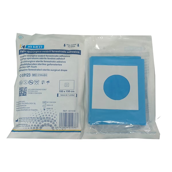 Teli chirurgici sterili fenestrati con adesivo (varie misure)