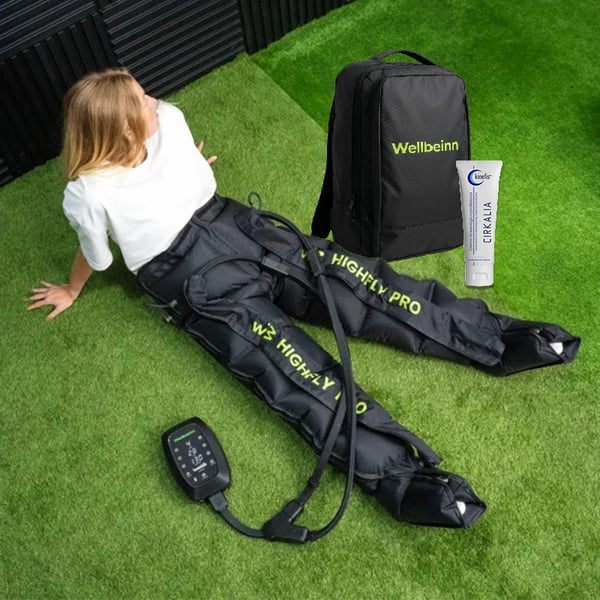Stivali per pressoterapia ad alte prestazioni HighFly Pro + zaino + 1 crema Kinefis Cirkalia Professional da 200 ml in omaggio