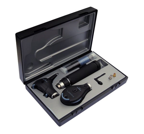 Otoscopio/Oftalmoscopio Riester ri-scope L-L3-L2, XL 2,5 V, Manico C per 2 pile alcaline Tipo C o ri-accu
