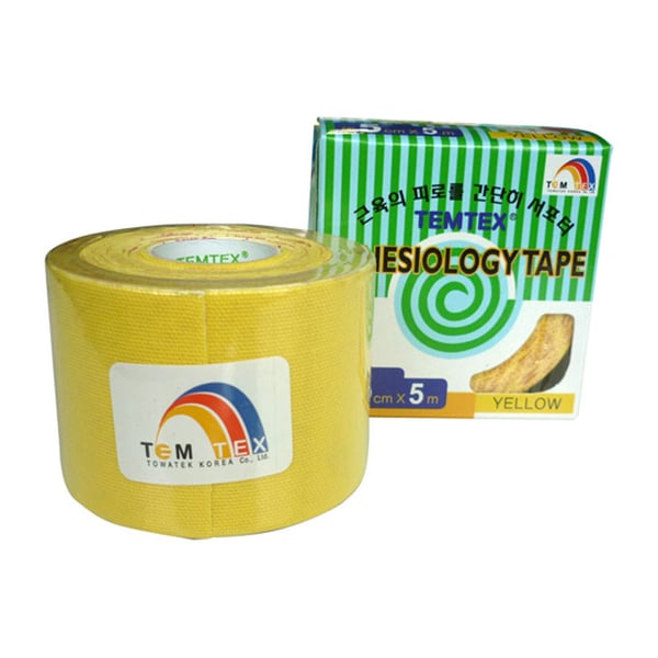 Nastro kinesiologico Temtex colore giallo (5 cm x 5 m)