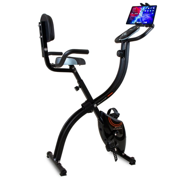 Cyclette Tecnovita EVO B1500 con schienale + supporto per cellulare e tablet: il suo design esclusivo con schienale ti offre il massimo comfort senza pari