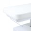 Lettino da massaggio elettrico Nush+: tre motori, LED RGB, materassino SuperSoft e rivestimento in PU bianco.