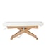 Lettino da massaggio elettrico Cyx+: tre motori, materasso SuperSoft, rivestimento in PU bianco e finitura in legno naturale.