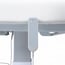 Lettino da massaggio elettrico Hern+: un motore, altezza regolabile, materasso monoblocco e rivestimento in PU bianco.