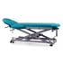 Lettino idraulico multifunzionale per osteopatia: sette corpi, con regolazione motorizzata dell'altezza, schienale reclinabile negativo, braccioli e ruote a scomparsa - Misure della barella: 63,5 cm x 198 cm - Riferimento: CH-0157-ABR