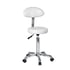 Sgabello Fast Plus con schienale: design ergonomico, base cromata con cinque ruote e altezza regolabile - Colore: Bianco - Riferimento: A26.1023AB2